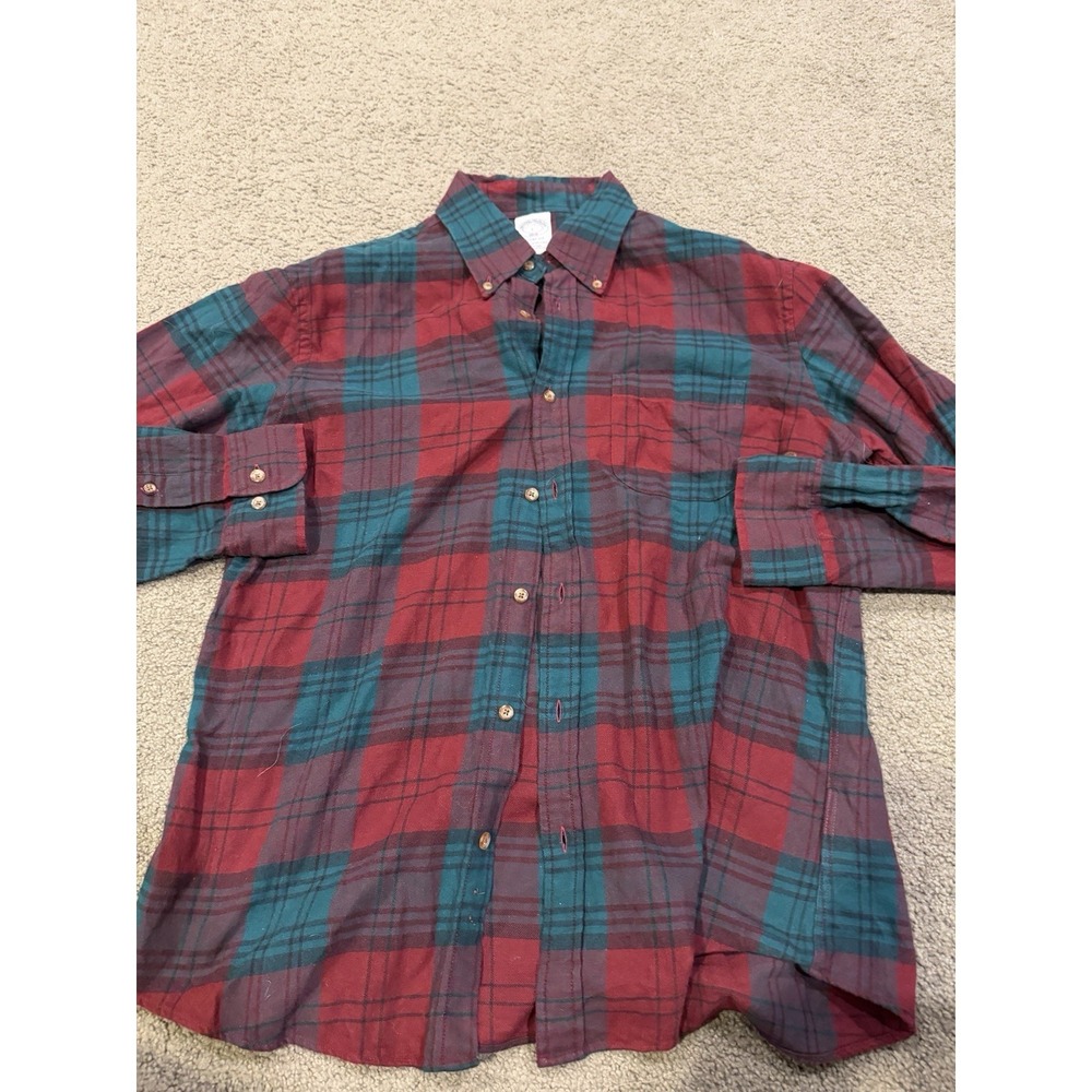 Brooks Brothers 1818 Regent Fit Men's Button Down Red Green Size Large‎